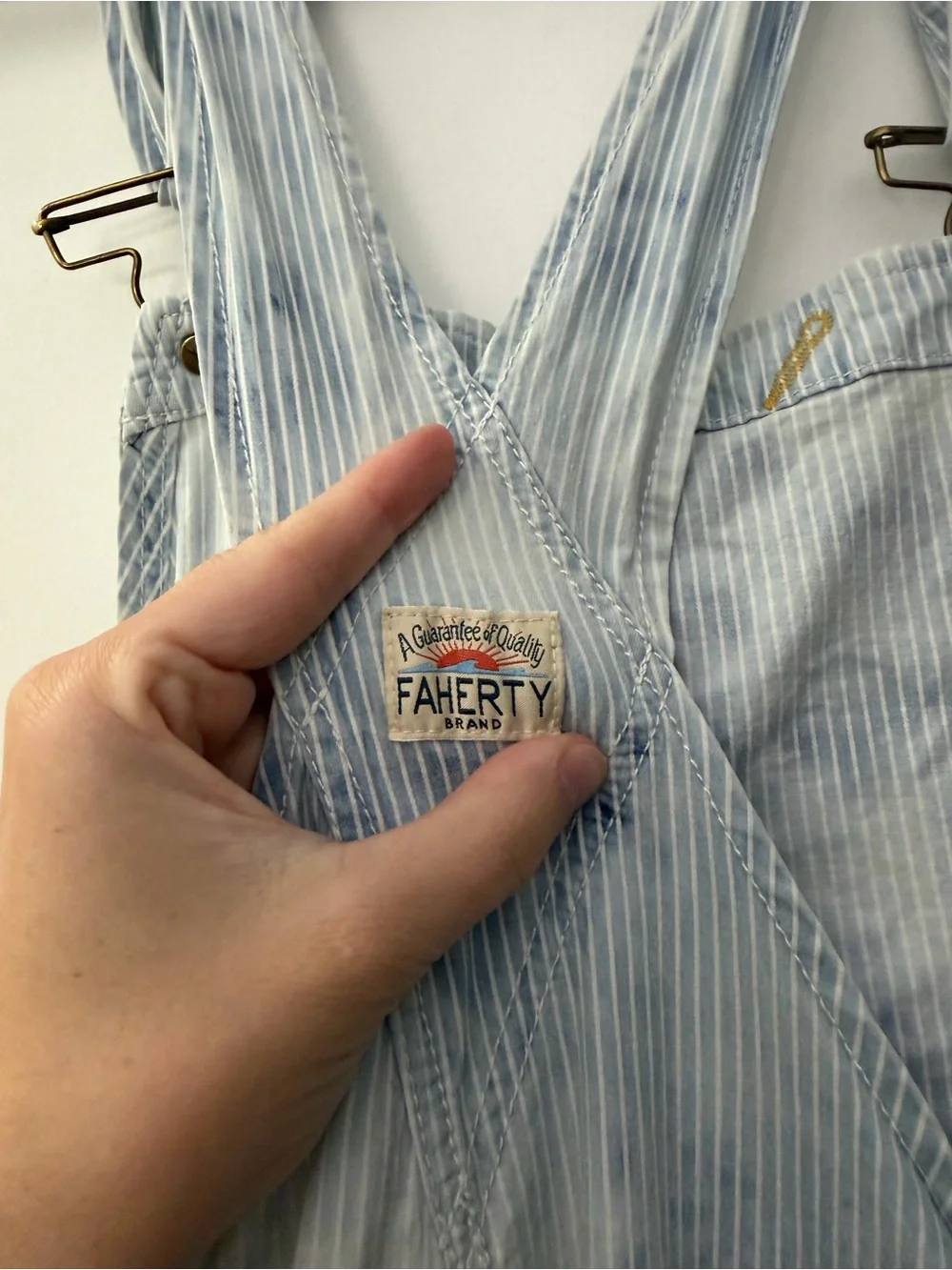 Faherty Topsail Stripe Straight Leg Overalls